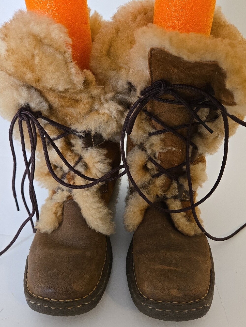 BORN Nome Leather/Shearling Winter Boots Brown 8/39